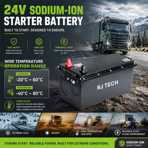 24V 200Ah Sodium ion Dual Battery Manufacturer High CCA Truck Cranking and Parking AC Power