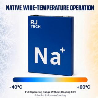 RJ TECH Polyanion NFPP Sodium Battery Cell 3.0V Prismatic 50Ah to 280Ah 10000 Cycles 2.5X LFP Life -40C Native Cold Start Price
